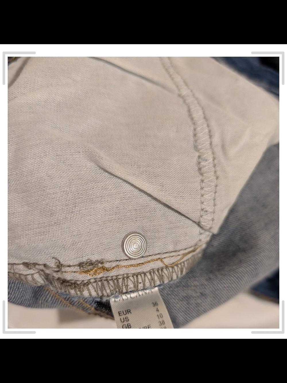 Pre-owned Star-Print Distressed Blue Denim Women's Shorts - Picture 4 of 7
